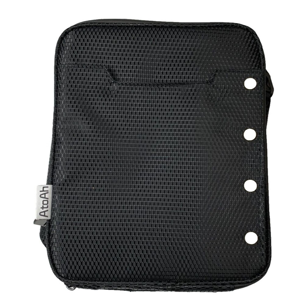 AtoAh Insulated Lunch Bag Black Small Cooler Zip Travel Food Storage Case